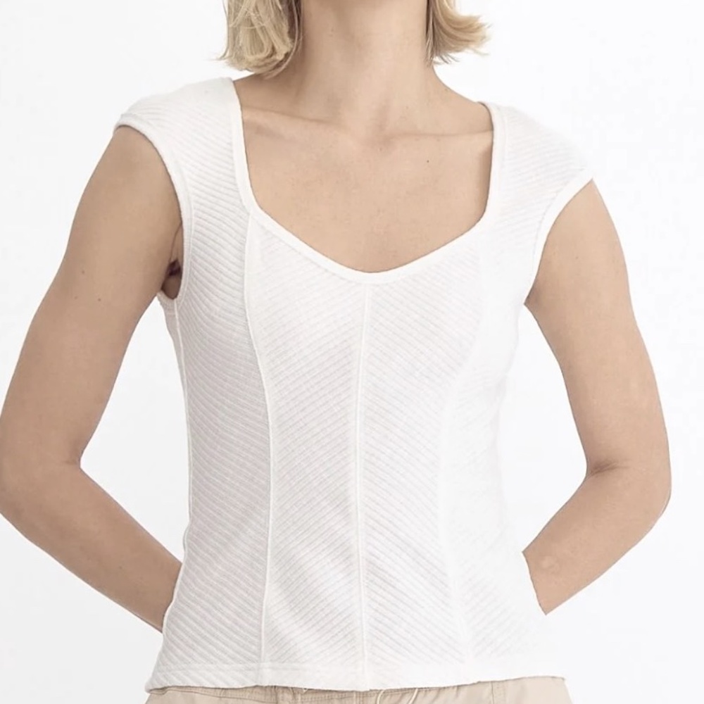 White Knit Sleeveless Top